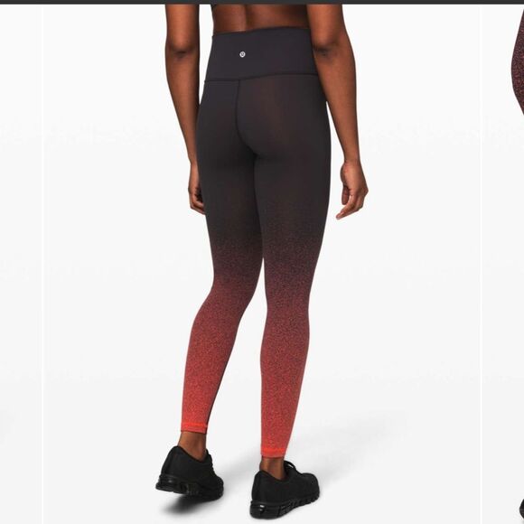 Lululemon Womens Size 8 Wunder Under High Rise Tight Black Red Ombré Speckle New - Picture 5 of 8